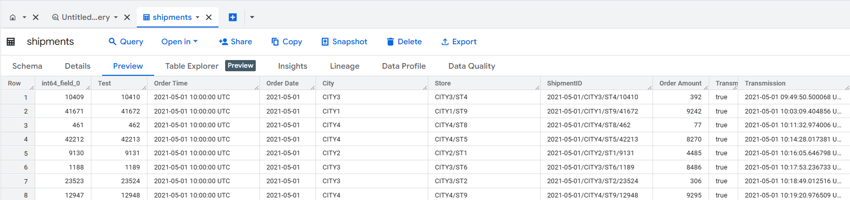 BigQuery Table